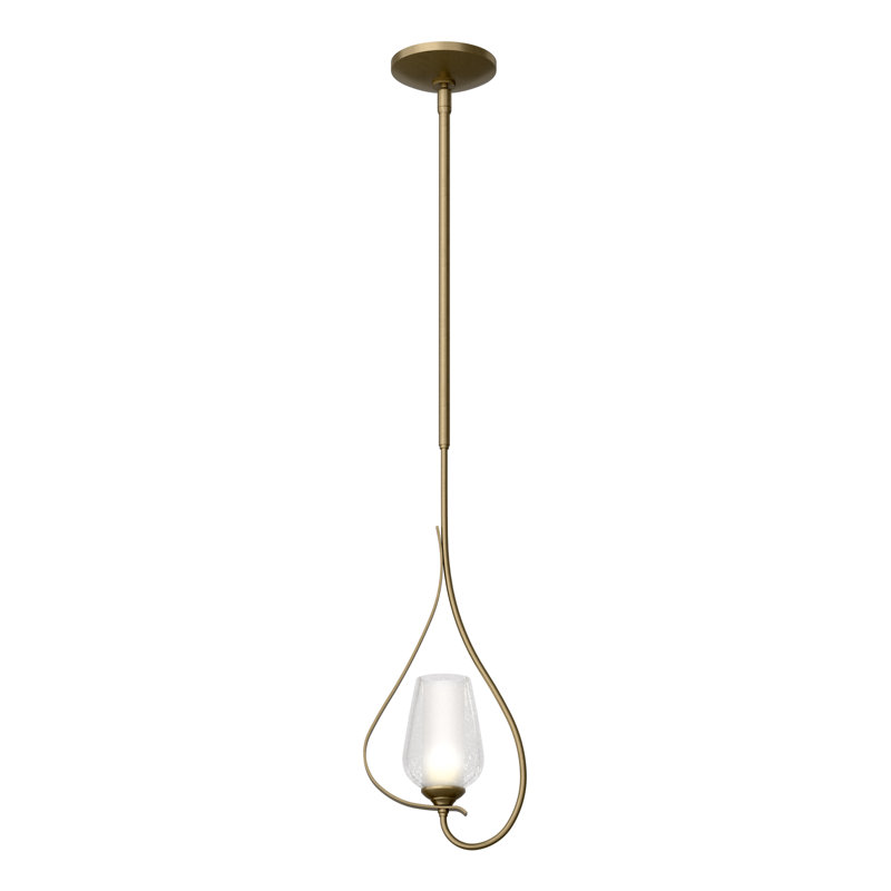 Flora 1 - Light Single Geometric Pendant, Opal Glass, Soft Gold