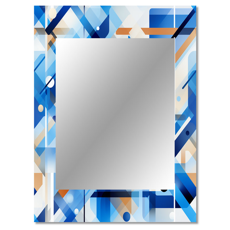 Haytham - Blue Wall Mirror Decor, 40 po x 30 po