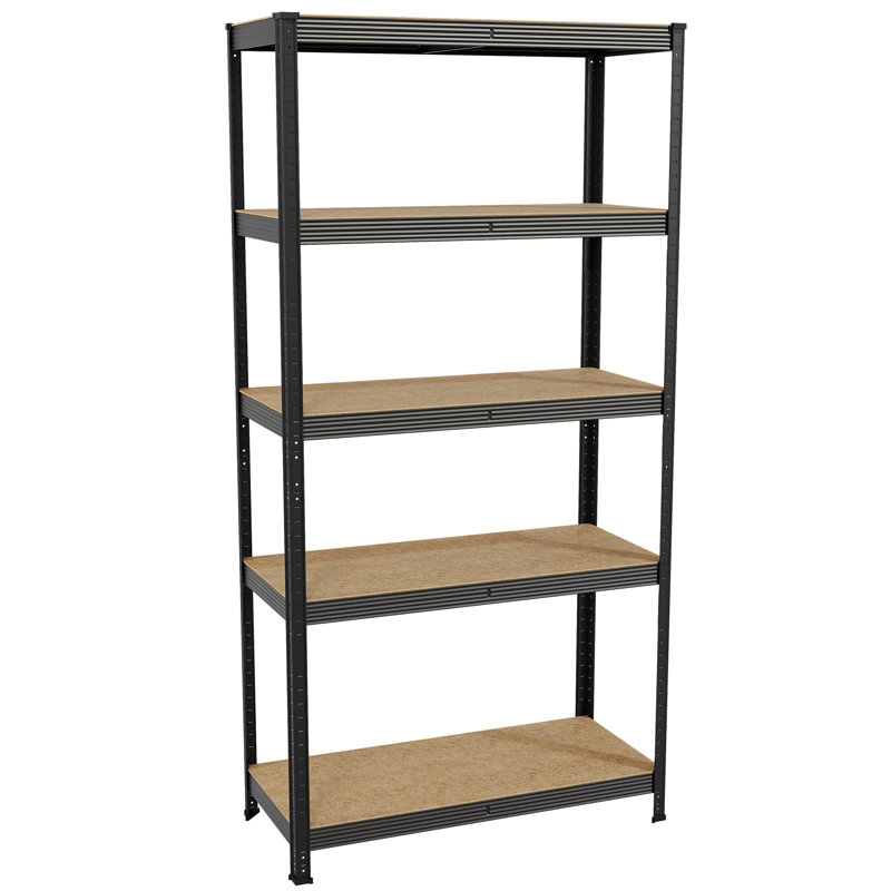 Vida Adjustable Height Shelving Unit, Standard, Black