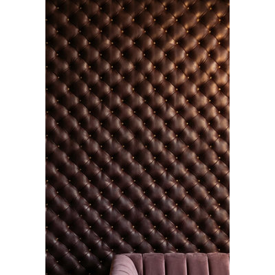 Tufted Leather Wallpaper Diamond Quilted Upholstery Wall Mural