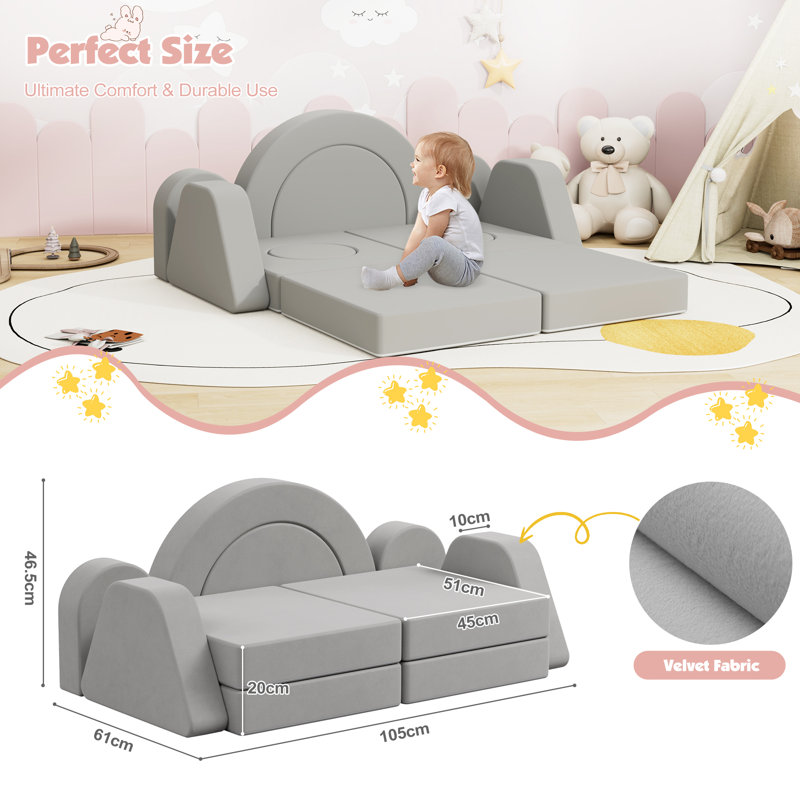 Children's Sofa / Sectional, Grey
