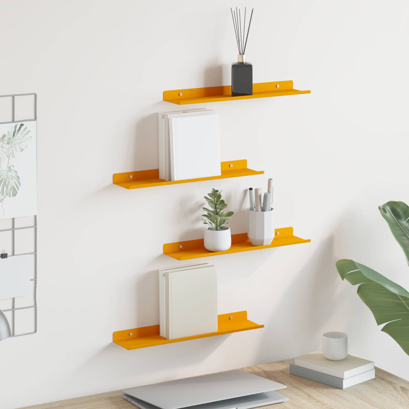 Steel Floating Shelf, Mustard Yellow