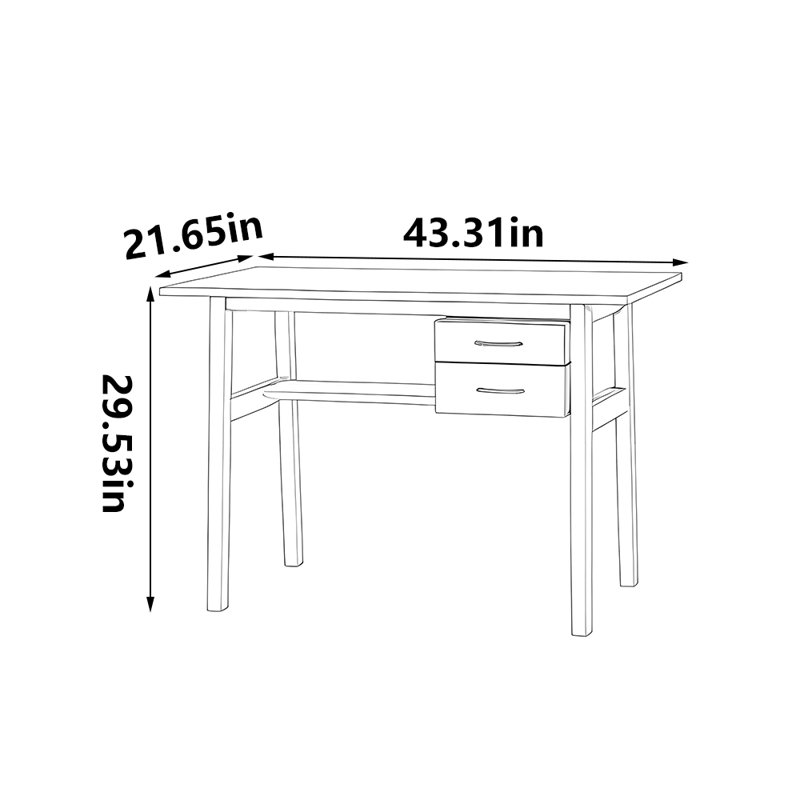 Bureau classique au design unique, H 29,53 po x l 43,31 po x P 21,65 po