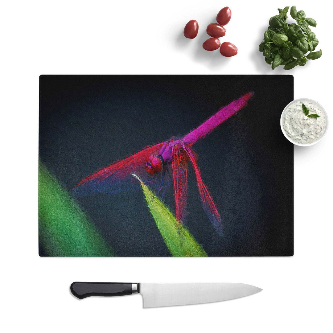 Tempered Glass Dragonfly Chopping Board