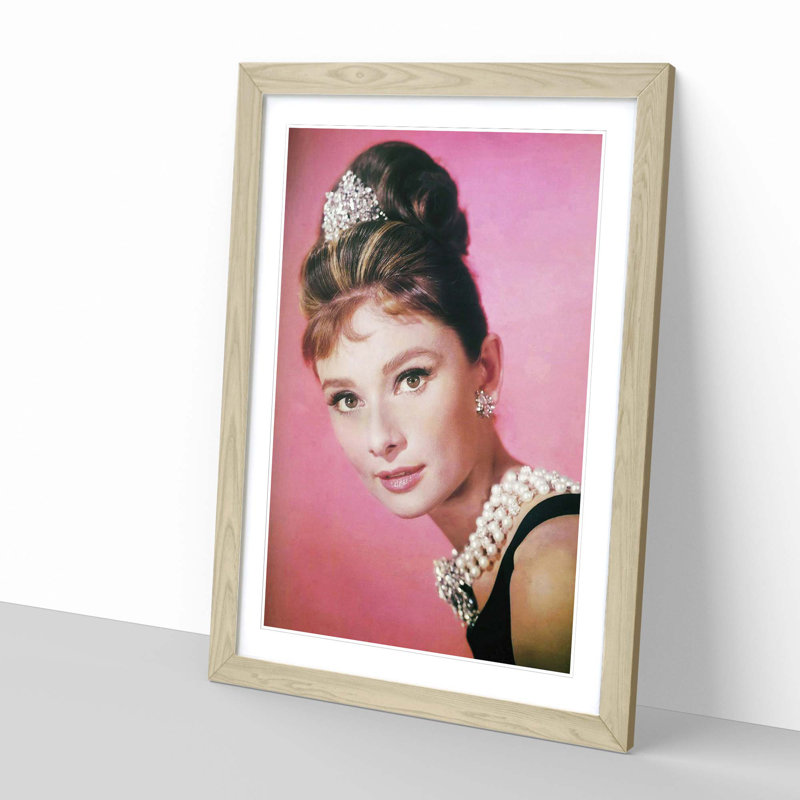 Audrey Hepburn 7 Framed Print, Oak