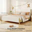 Structure de lit tapissier moderne blanc Boucle-689167188