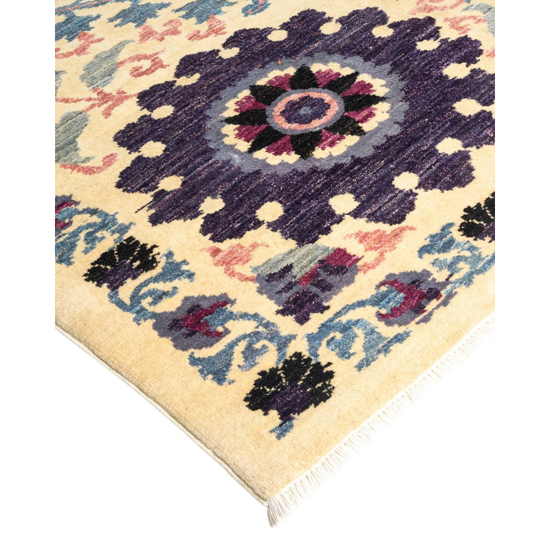 Suzani One-of-a-Kind 8'1" X 9'4" Hand Knotted Area Rug