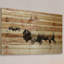 « buffalo marche » par parvez taj,, reproduction d’art sur bois de pin naturel-19740353