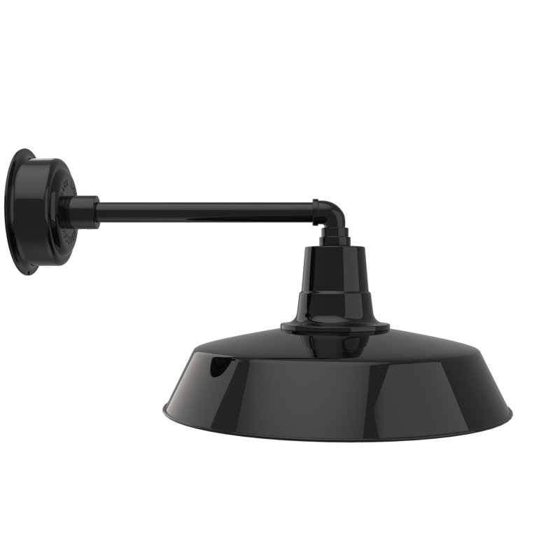 Luminaire de grange d'extérieur Haleigh, Noir, H 11 po x l 18 po x P 25,5 po
