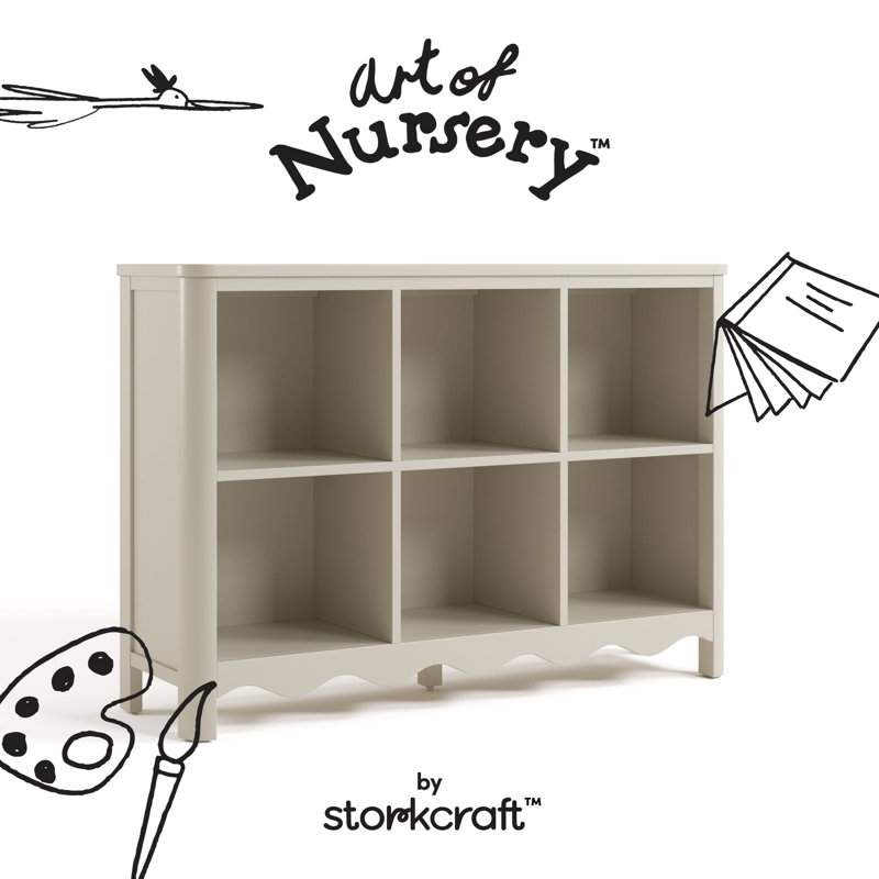 Casablanca 6 Cube Organizer Bookcase, Frosted Oat