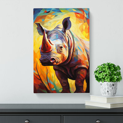 Rhino Cubism - No Frame Print