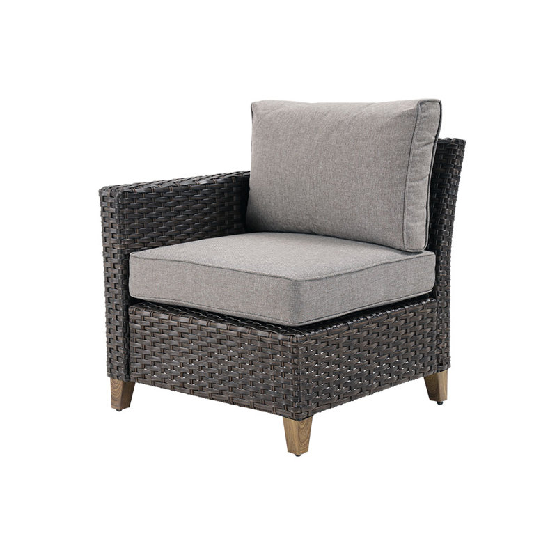 Chaise de patio avec coussins Umeh Design, Accoudoir droit gris