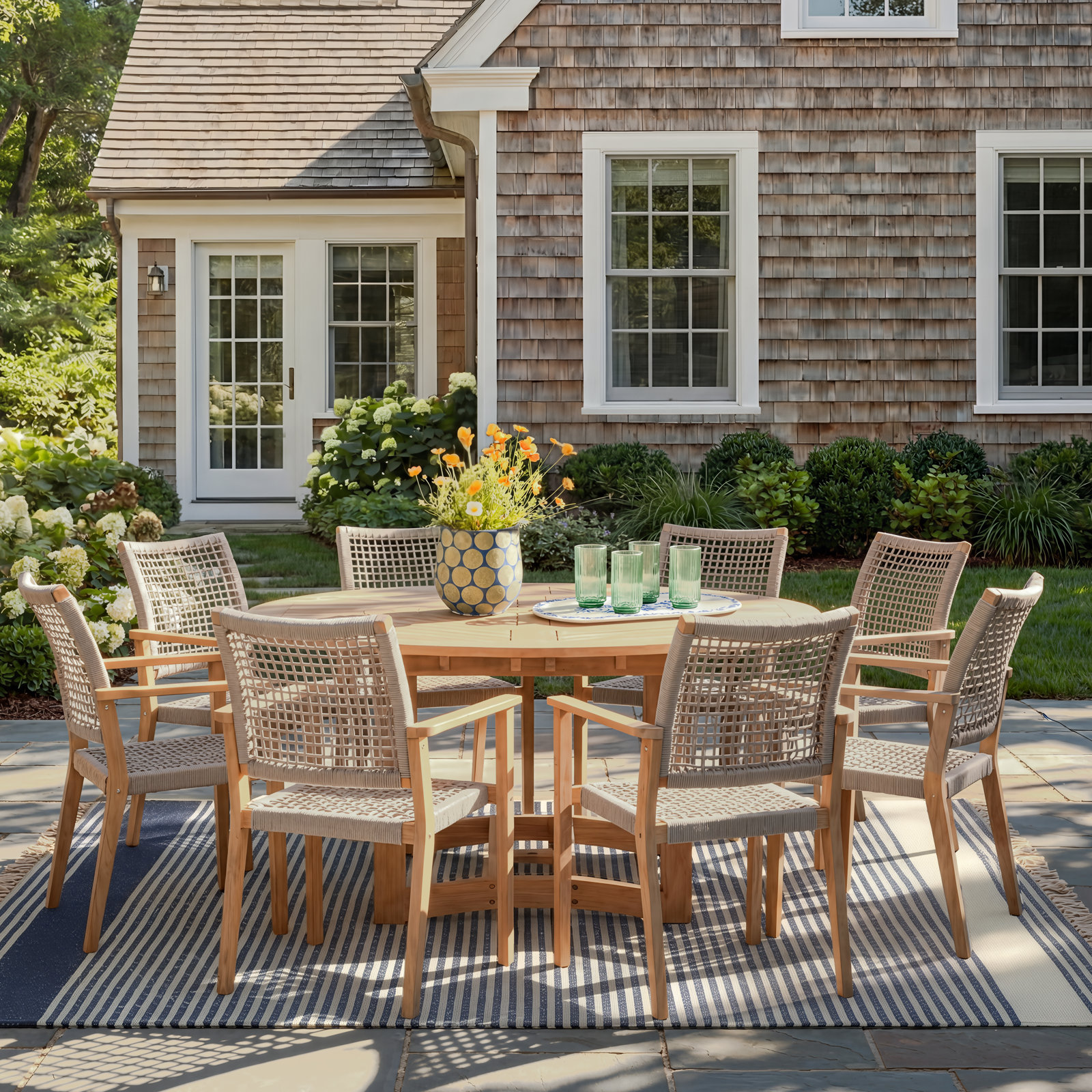 Fleur 63" Eucalyptus Patio Dining Set