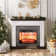 Abiud 44" Electric Fireplace w/ Mantel, Dancing Flame Effect & Stacked Stone Surround, Remote Control Timer