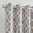 84" Jet Black Trellis Black Out Window Curtain Panel-1883486434-1883486435
