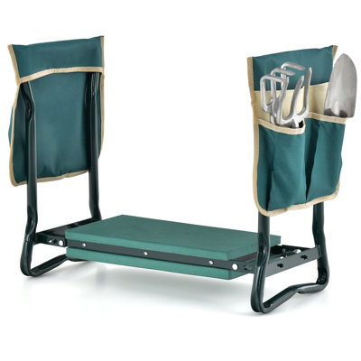 Green Lightweight Foldable Garden Tool Garden Kneeler Seat Bench