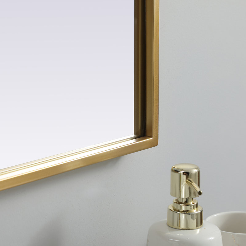 Sabine Metal Arch Wall Mirror, Brass, 24" x 33"