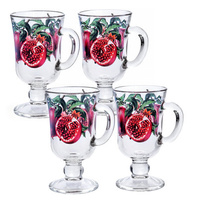 Pomegranate Irish Coffee Glass Mug