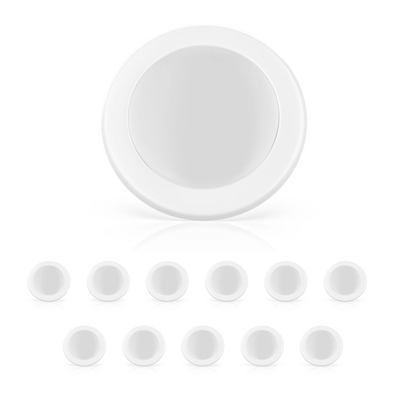 Plafonnier encastré simple à 1 lumière DEL Adilene, H 1,34 po x l 7,28 po x P 7,28 po, 15W, 3000 K