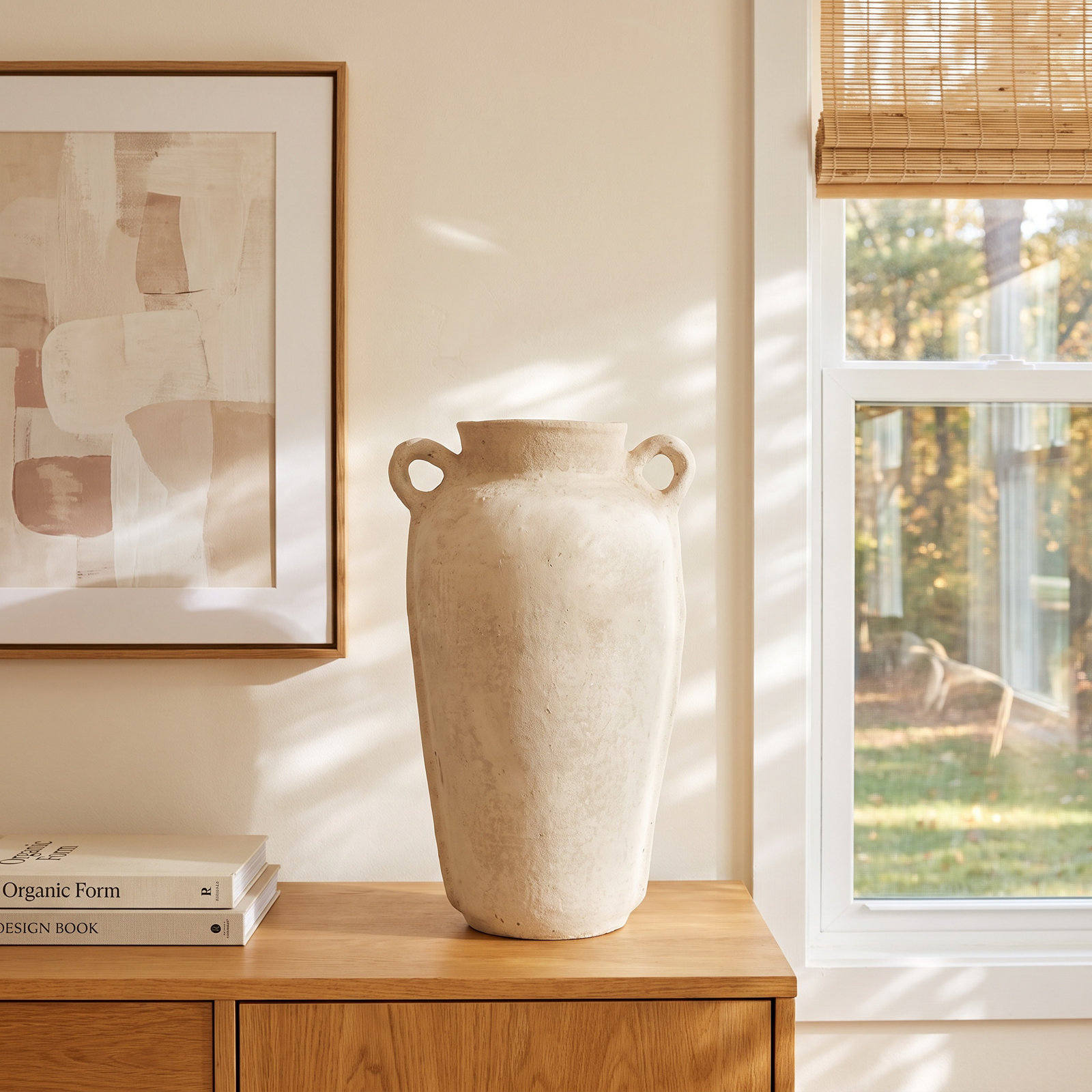 Patrie Terracotta Table Vase, White