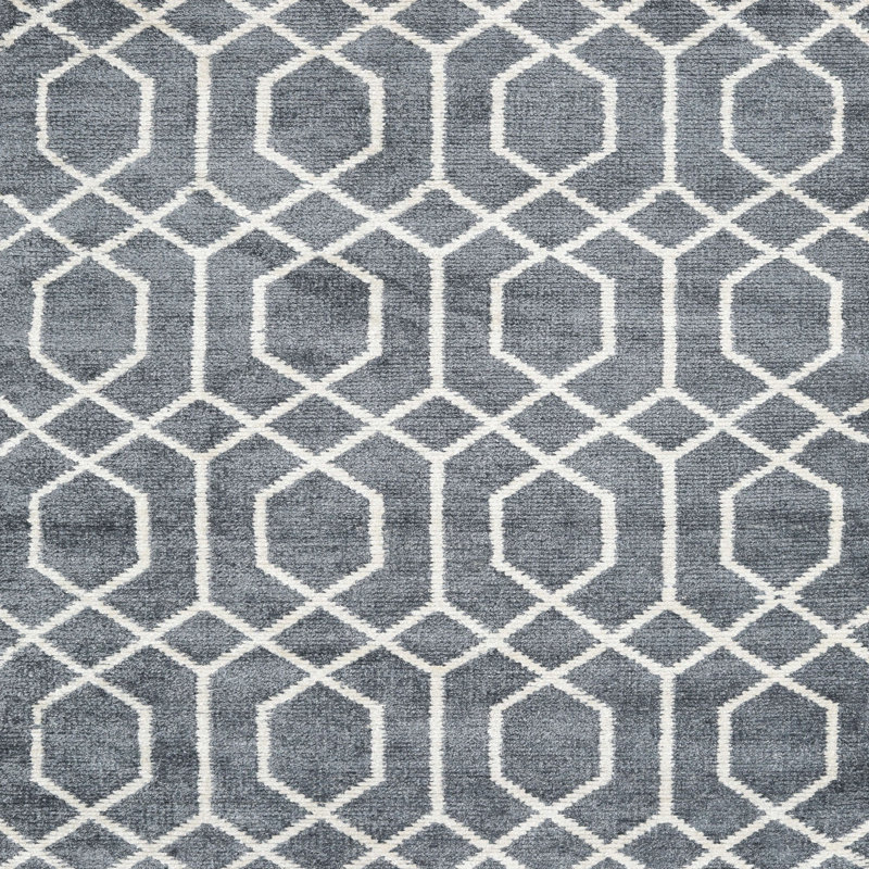 Tapis contemporain gris, Carré 7 pi