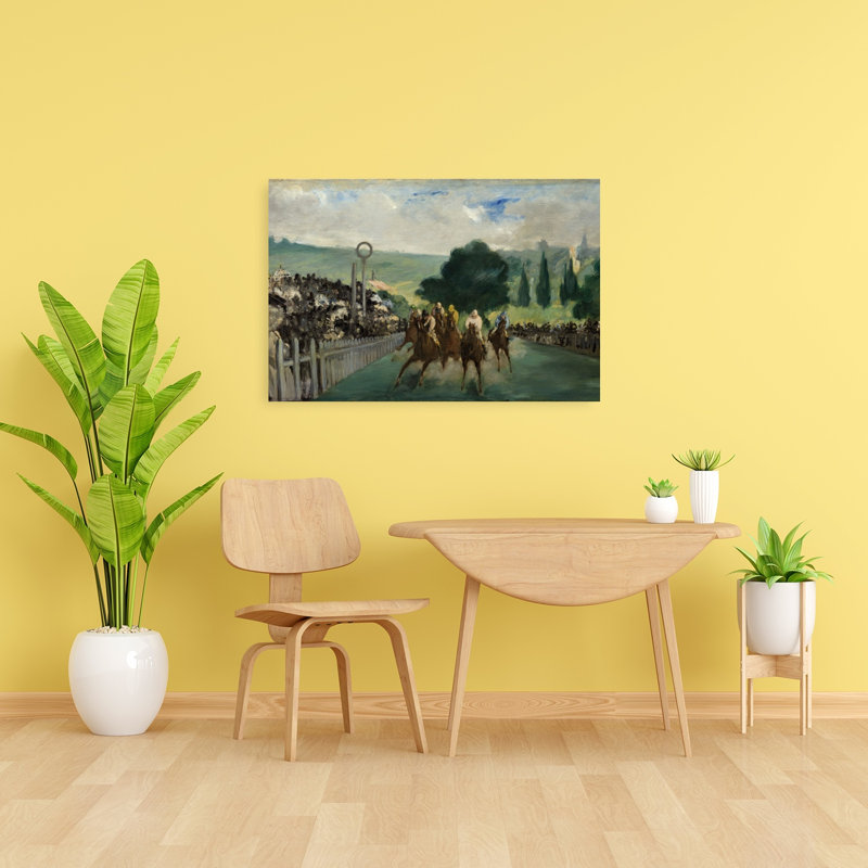 The Races At Longchamp, 1866 Abstract Contemporary Horse Landscape Wall Art Print, 60.96cm H x 91.44cm W