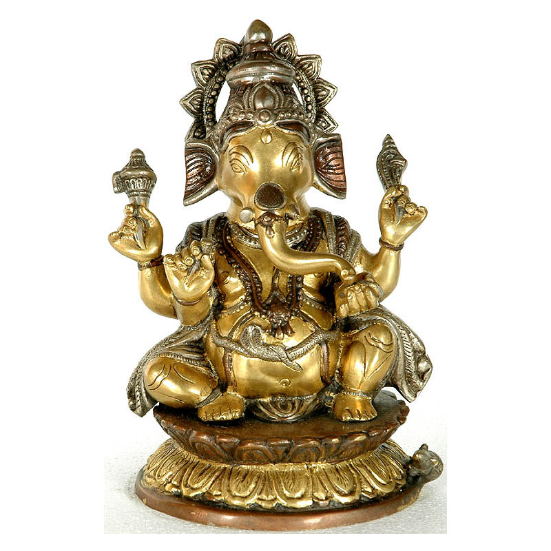 Shri Ganesha sur un lotus propice