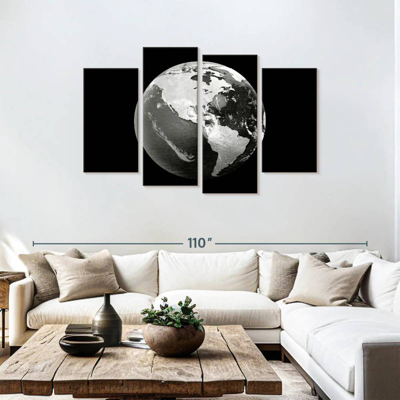 Globe d'argent Oberle, H 48 po x l 75 po
