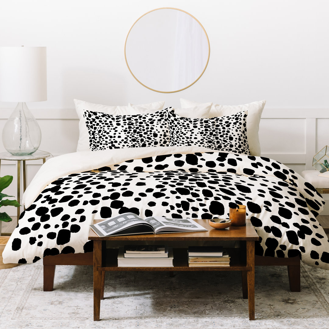 Black Microfiber Glam Duvet Cover Set Deny Designs 