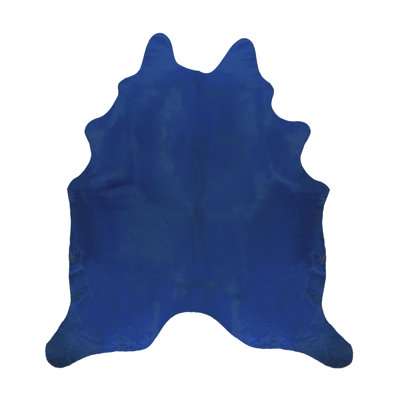 Tapis bleu cobalt en cuir de vache fabriqué à la main Stainforth