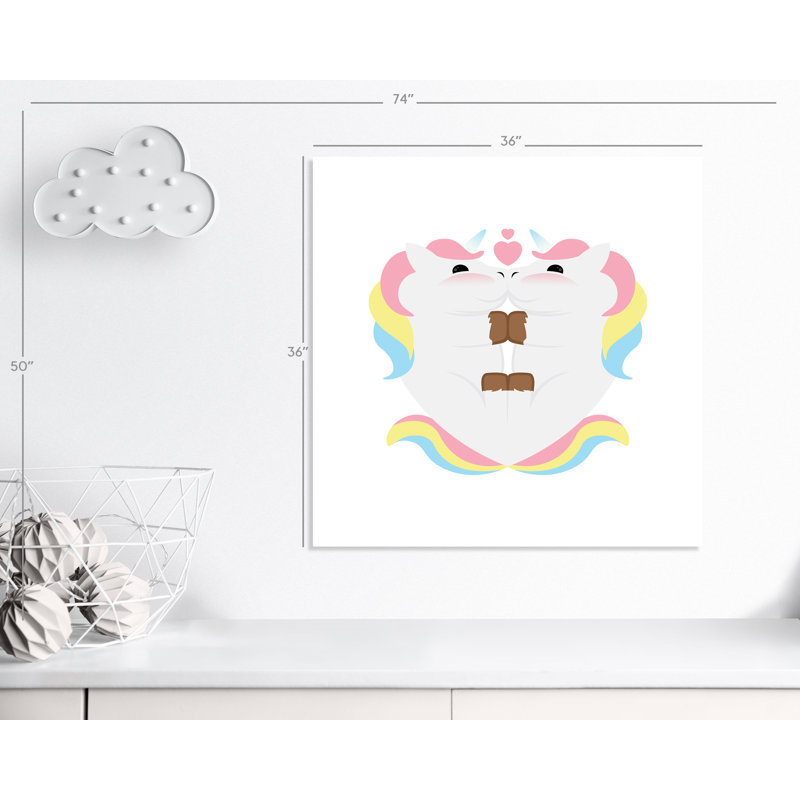 Décoration murale Unicorn Hugs, H 36 po x l 36 po x P 1 po, Papier