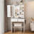 Jora Makeup Vanity with Mirror, LED Lights & Stool