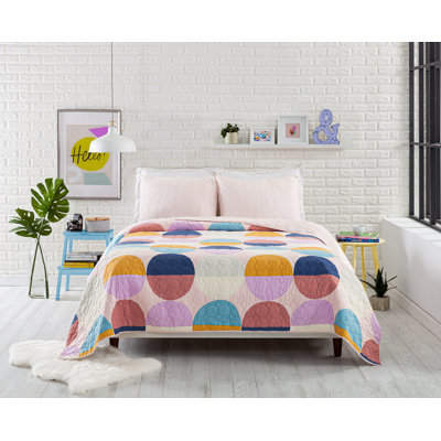  Circles Color Block 100% Cotton Quilt Set