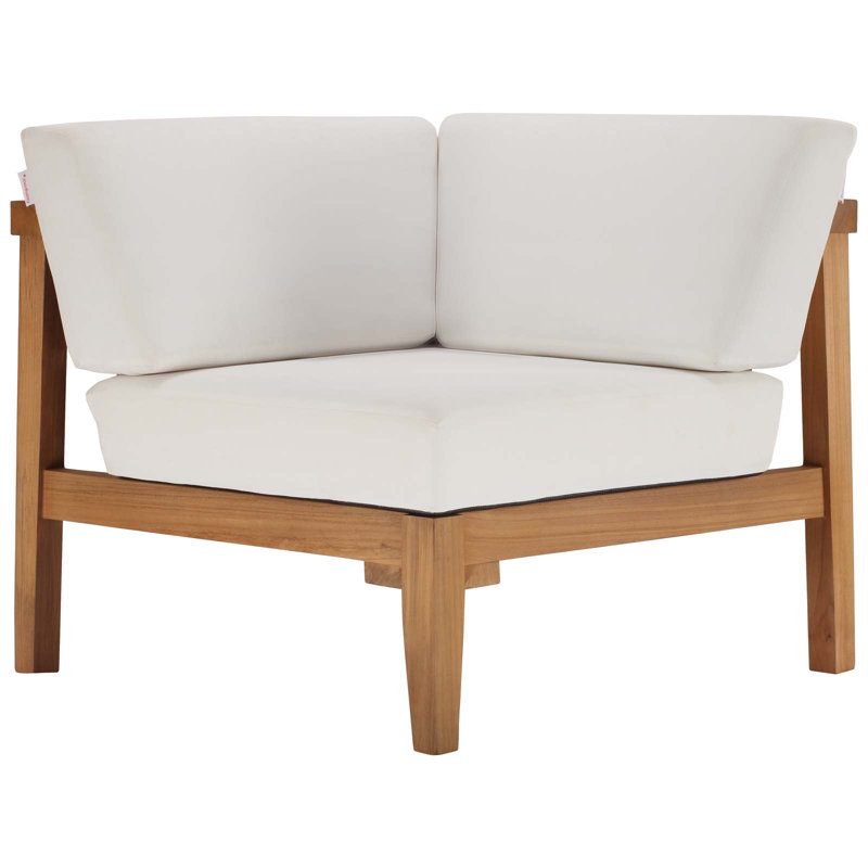 Muret Teak Wood Corner Patio Chair with Cushions