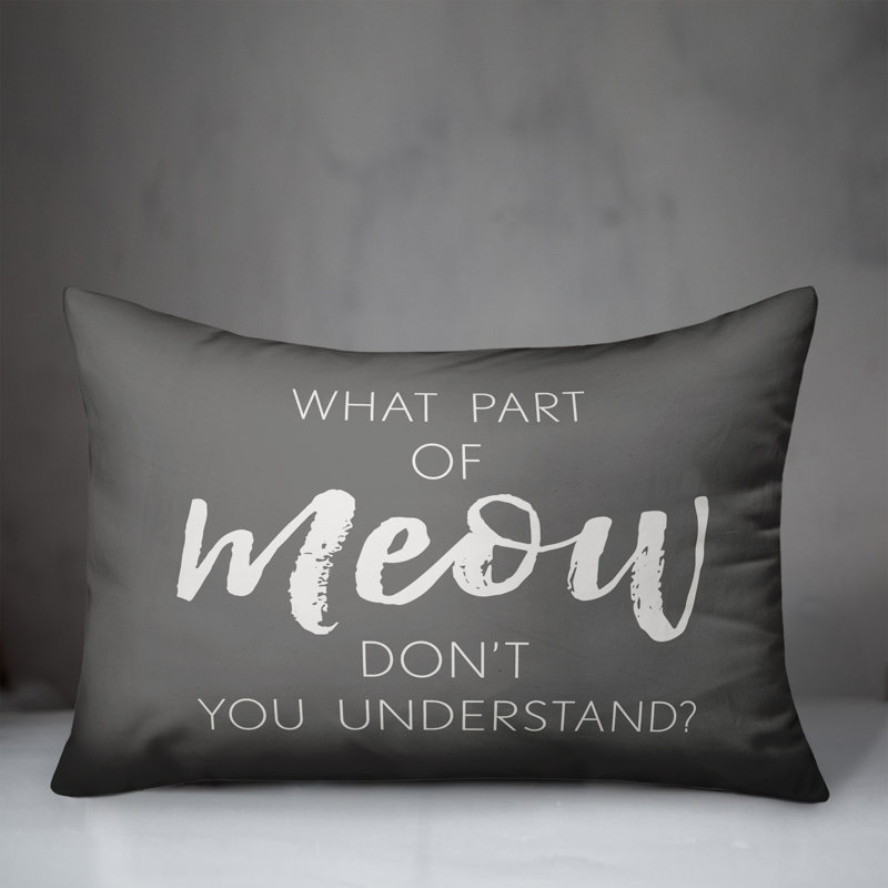  Coussin lombaire «What Part of Meow Don't You Comprend»