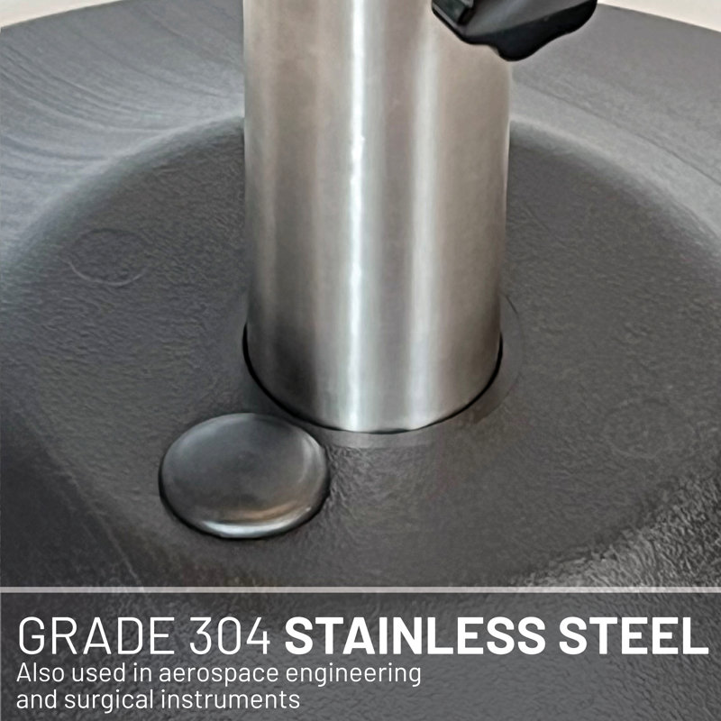 Black Stainless Steel Fillable Patio Umbrella Base with Wheels