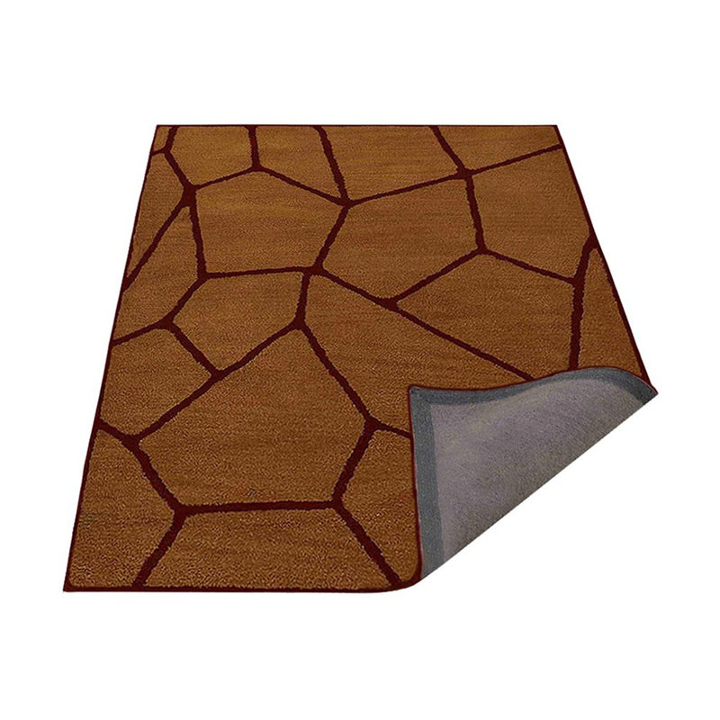 Tapis écologiques en laine touffetés à la main Aristotle - Rectangle, couleur rouge or, design moderne contemporain, tapis antidérapants faits à la main épais pour salon, chambre à coucher