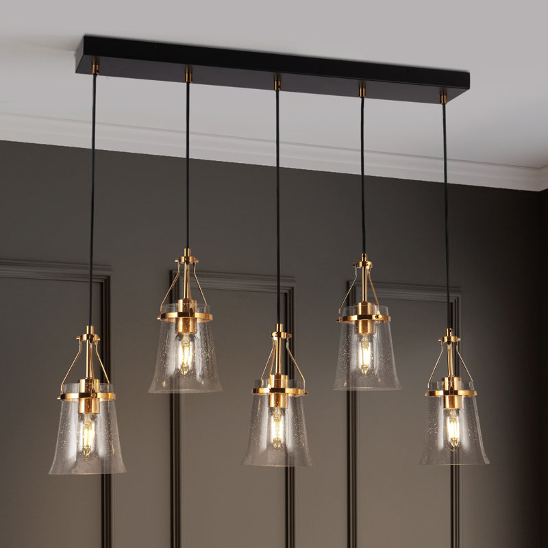 Strasburg 5 - Light Matte Black Kitchen Island Pendant
