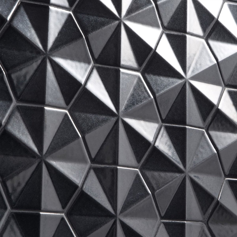 Ardor Ogassian 5.51 in. x 6.49 in. Metallic Porcelain Wall Tile (4.52 Sq. Ft. / Case), Black