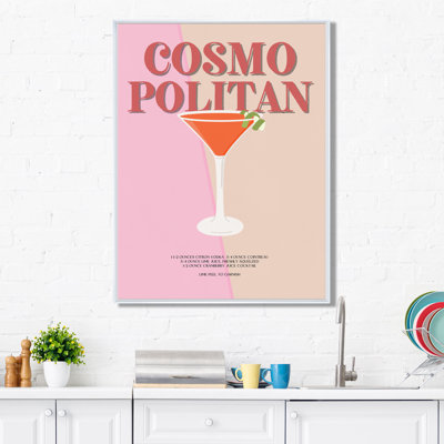 Mid-Century Cosmopolitan Cocktail Lime Wedge I - Décoration murale cocktails