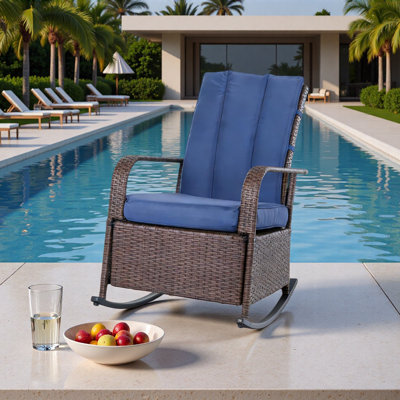 Soft Rocker Chair,Outdoor Rocking Rattan Recliner