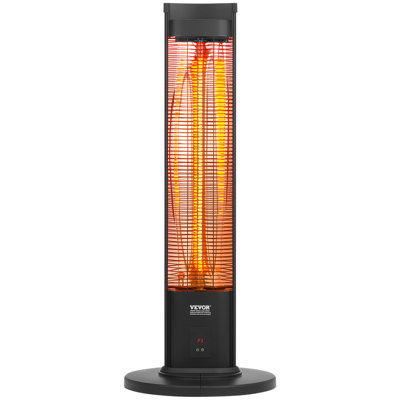 Infrared Heater, 1500W Remote Control Electric Space Heater, Patio Heater W/ 3 Speeds And Timer And Tip-Over Protection, Outdoor/Outdoor For Bedroom,Studio,Porch,Dining Room,Studio, Stand,40In L