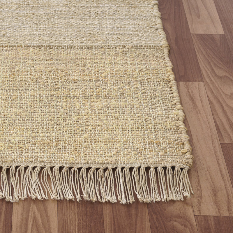 Ivory/ Natural Contemporary Abstract Hand-Woven Indoor Area Rug, Rectangle 2' x 3'