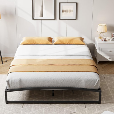 Hayli Low Profile Bed Frame, Heavy Duty Low Bed Frame Metal, Mattress Foundation with Steel Slat Support, No Box Spring Needed, Easy Assembly