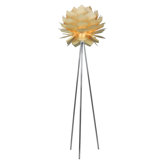 Beebe 1-Light Natural Wood Artichoke Floor Lamp With Chrome Hardware
