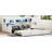 Daybed With Storage, , And Led In Full Size White - Provide A Convenient Sleeping Option Trundle, Size, Modern-296880073