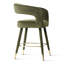 Tabourets de bar rembourrés en velours à hauteur de comptoir avec repose-pieds doré, chaises de bar pour îlot de cuisine d'une hauteur de 24 po-1416558475