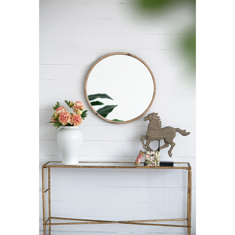 Miroir mural rond Krenar, 27,5 po x 27,5 po, Métal métal