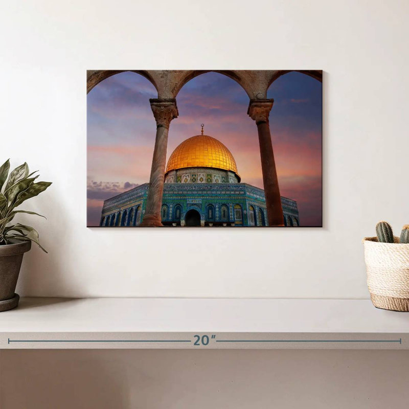 Mosquée Al-Aqsa à Jérusalem, H 8 po x l 12 po