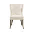 Chaise rembourrée avec dossier à oreilles - Crème, bois massif, assise de 22 po de largeur crème, pieds en bois, hauteur de l'ensemble de 27 po